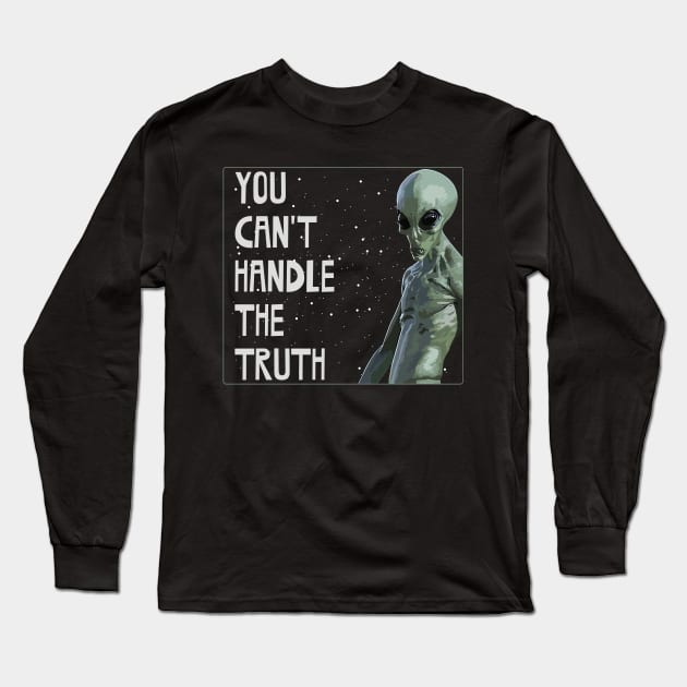 You Can't Handle The Truth - Grey Alien - Area 51 Long Sleeve T-Shirt by Shopinno Shirts